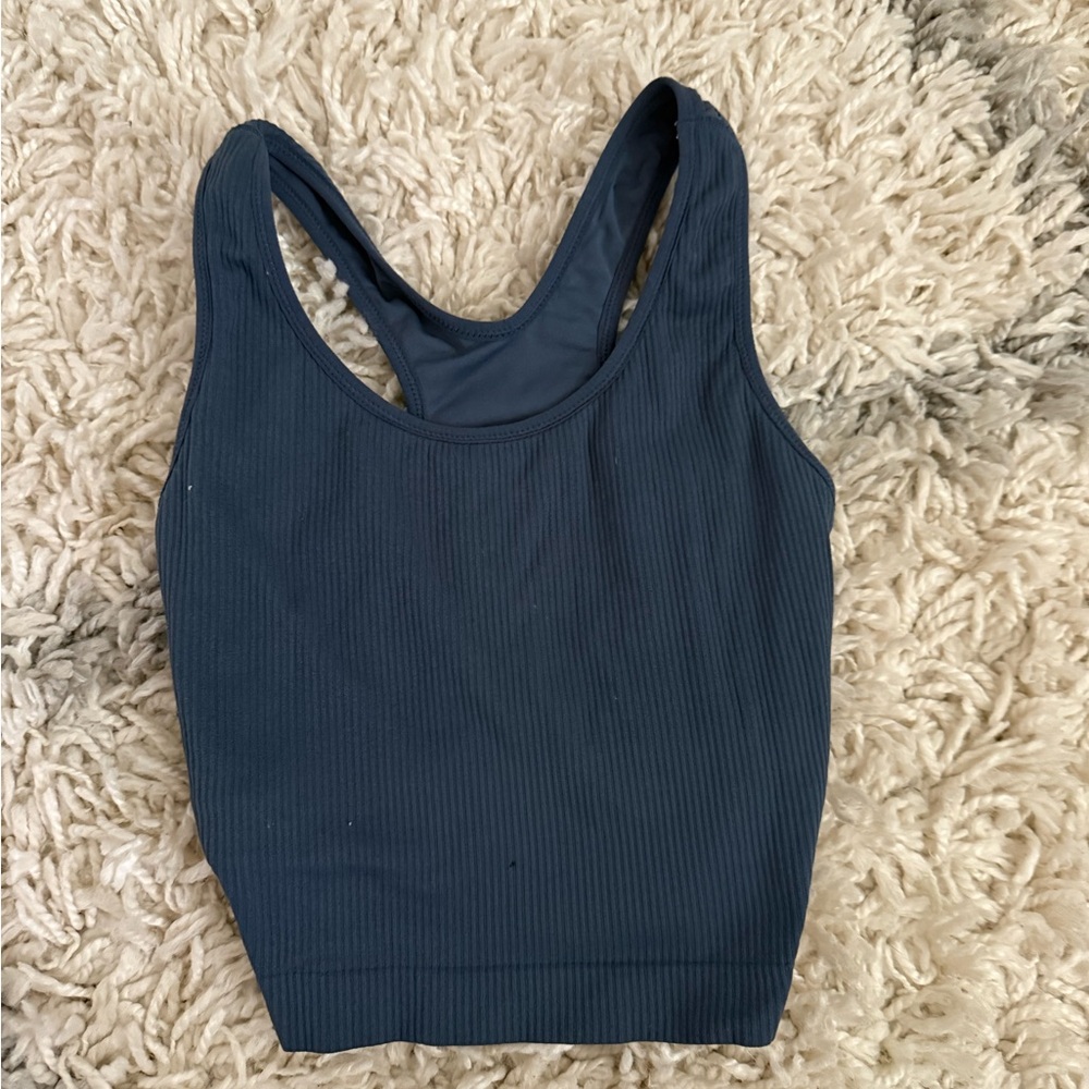 Blue CALLA cropped athletic top size small